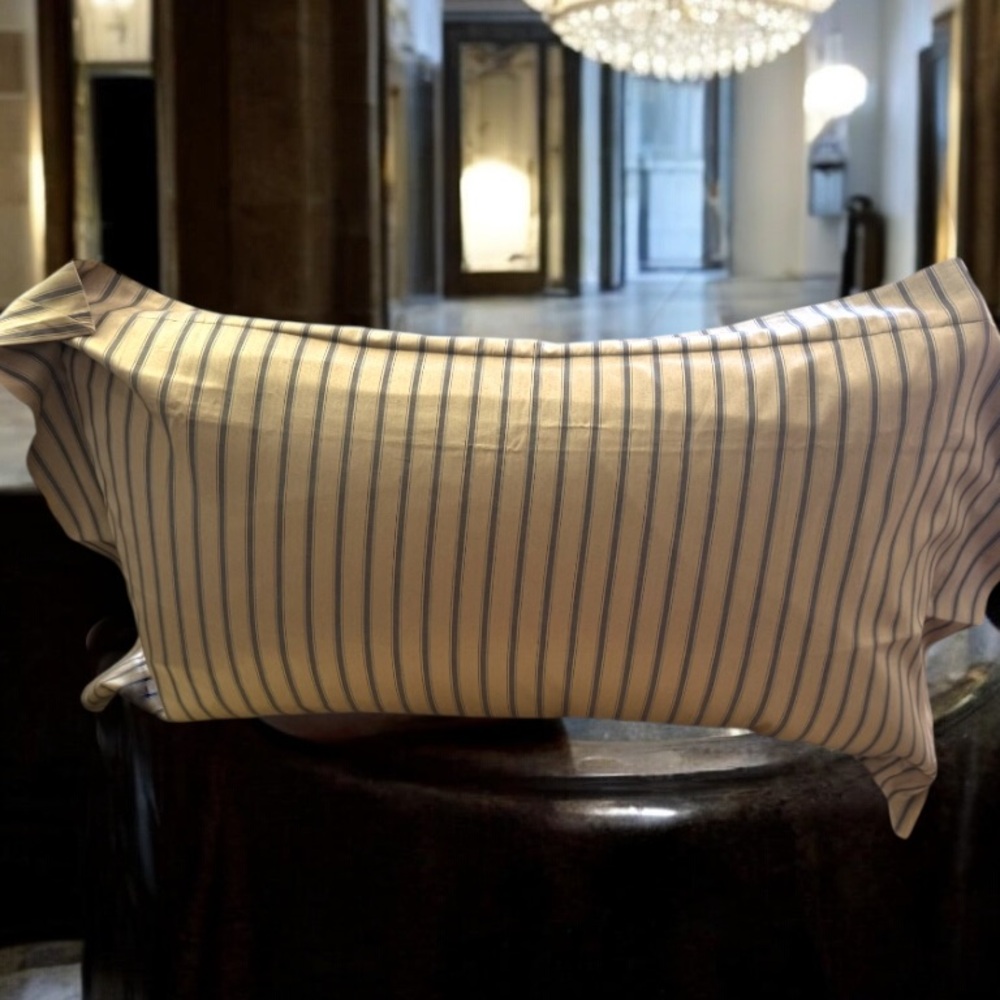 Frette King Pillowcase Gold Grey Stripe Italy
